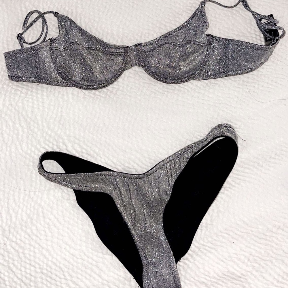 Triangl Lina Silver Sparkle Bikini XS